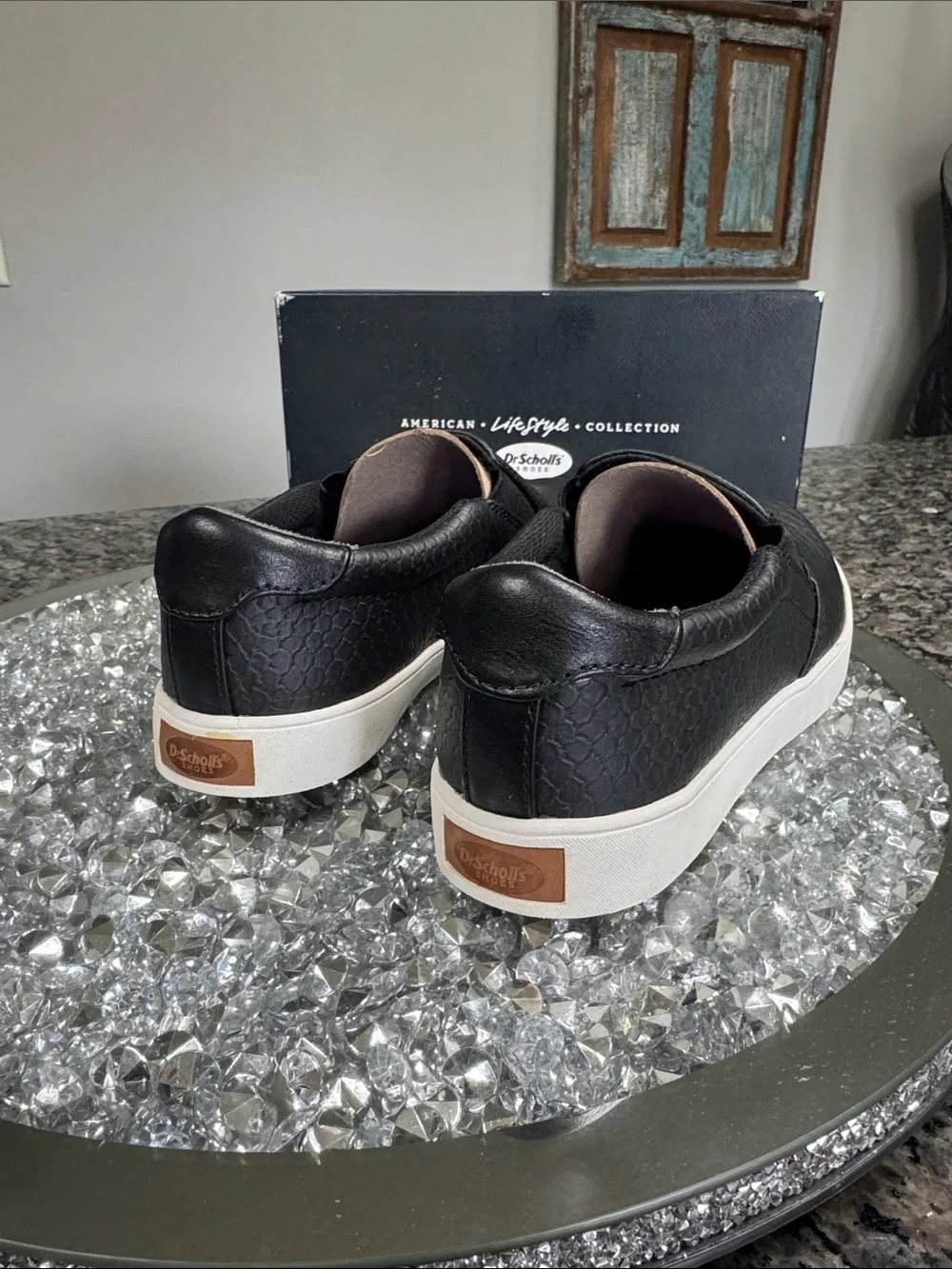 Dr. Scholl's Black Slip-On Loafers with White Sole